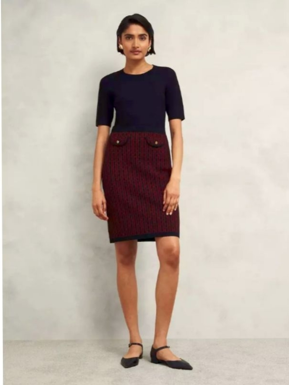 Hobbs London Black Rhubard Perrie Knitted Dress